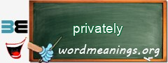 WordMeaning blackboard for privately